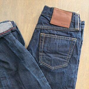 Gustin‎ Selvedge Jeans Mens 31x32 Raw Denim Slim Straight Made in USA Dark Wash